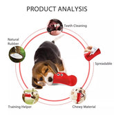KUTKUT Dog Interactive Squeaky Chew Toys for Aggressive Chewers | Dog Teeth Cleaning Toy Safe Natural Rubber Dog Toothbrush for Medium and Large Breed Dogs, Unique Crocodile Head Design - kut
